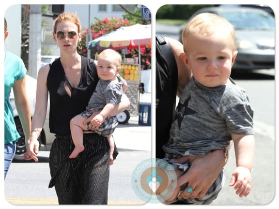 January Jones with son Xander out in LA