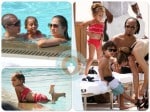 Jennifer Lopez & Casper Smart by the pool in Miami with Max and Emme