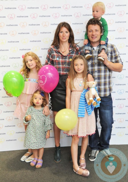 Jools and Jamie Oliver with kids, Poppy, Petal, Daisy and Buddy