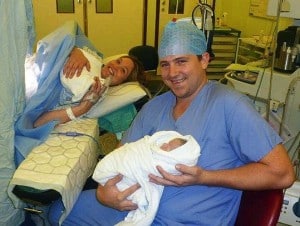 Kim  and Freddie Hefer with their twins Devon and Logan