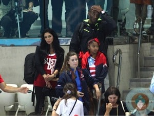 Kobe Bryant seen with wife Vanessa Laine and daughters Natalia & Gianna at the olympics