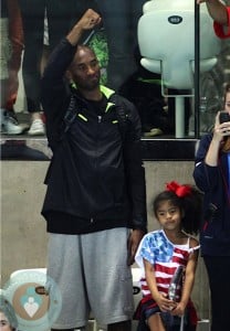 Kobe Bryant seen with wife Vanessa Laine and daughters Natalia and Gianna olympics