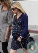 Pregnant Anna Paquin out for a walk with her dog in Venice Beach