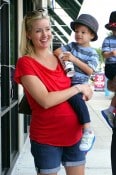 Pregnant Brittany Brees with son Bowen in New Orleans