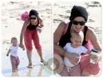 Alecia Moore with daughter Willow at the beach California