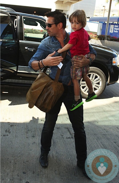 Colin Farrell with son Henry at LAX