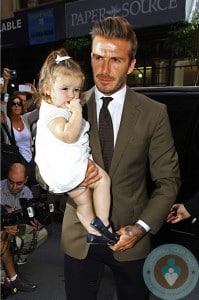 David Beckham with daughter Harper Balthazar Restaurant in Soho