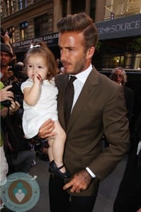 David Beckham with daughter Harper Balthazar Restaurant in Soho, NYC