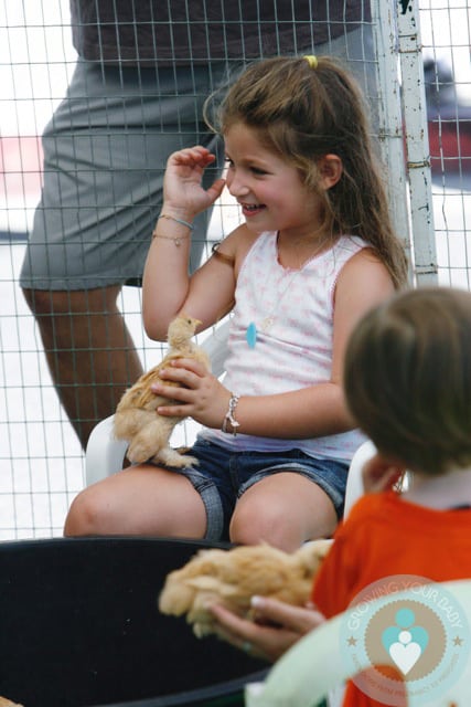 Francesca Bateman visits the petting Zoo at the farmer's market