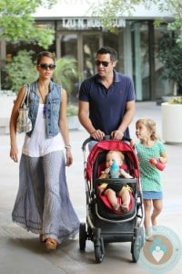 Jessica Alba & Cash Warren out with their girls Honor and Haven