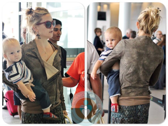 Kate Hudson with son Bingham at Toronto International Airport