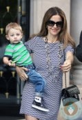 Kelly Preston with Benjamin in Paris