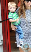 Kelly Preston with her son Benjamin in Paris