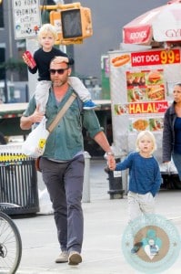 Liev Schreiber out in NYC with his sons Alexander Pete and Samuel Kai