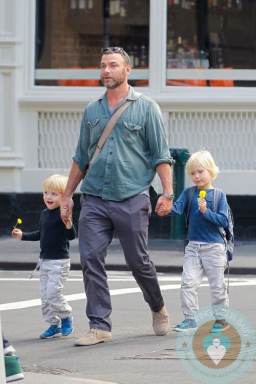 Liev Schreiber out in NYC with his sons, Alexander Pete and Samuel Kai
