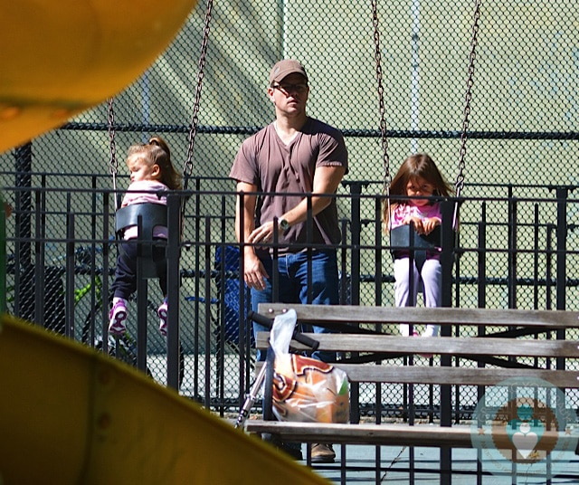 Matt Damon with his girls at the park