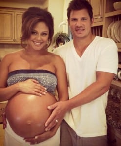 Nick Lachey with pregnant wife Vanessa