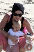 Pink with daughter Willow at the beach
