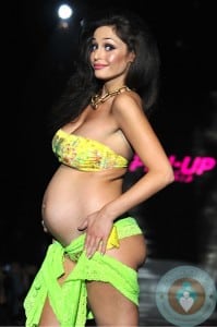 Pregnant Raffaella Fico Milan Fashion Week 2012