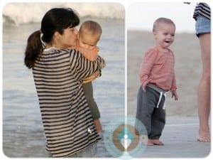 Selma Blair with her son Arthur at the beach