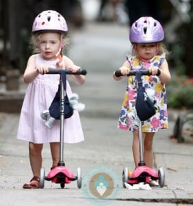 Tabitha and Marion Broderick scoots in NYC