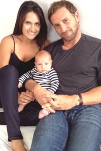 Jessica Henriquez,  Josh Lucas with baby Noah