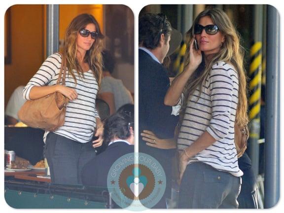 pregnant Gisele Bundchen lunches at Bar Pitti