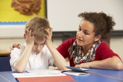 child and teacher