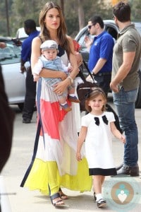 Alessandra Ambrosio with kids Anja and Noah Mazur at the Veuve Clicquot Polo Classic