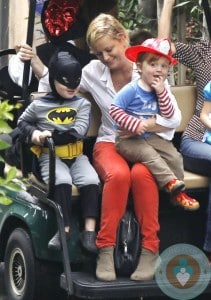 Amy Poehler Takes Her Sons To A Costume Party