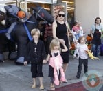 Angelina Jolie out shopping with her kids Shiloh, Vivienne & Knox in LA