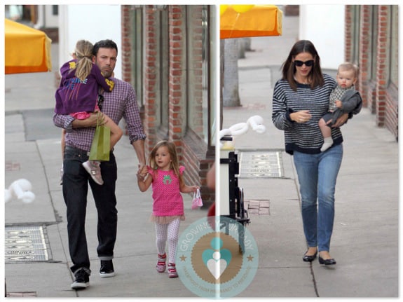 Ben affleck and Jennifer Garner with their kids Seraphina, Violet and Samuel