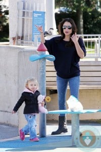 Bethenny Frankel with daughter Bryn Hoppy at the Park