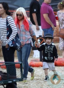 Christina Aguilera with son Max Bratman at Mr