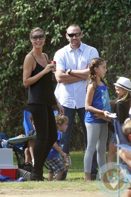 Heidi Klum, Leni Samuel, Martin Kristen at Henry's soccer game