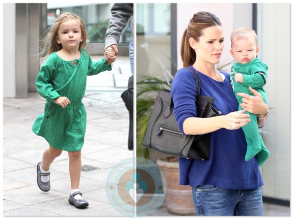 Jennifer Garner out at the doctors with daughter Seraphina and son Samuel