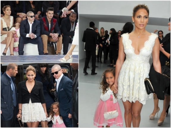 Jennifer Lopez, Emme Anthony, Casper Smart at the Chanel Spring:Summer 2013 show Paris