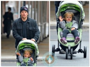 Matt Damon with daughter Stella out in NYC