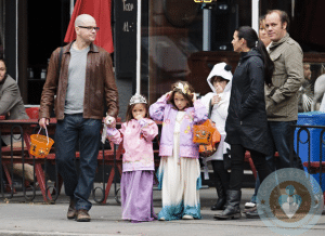 Matt Damon with wife Luciana and daughters Isabella and Gia Halloween