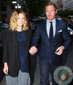 Pregnant Drew Barrymore with Will Kopelman