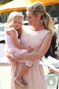 Rebecca Romijn with her daughter at the Veuve Clicquot Polo Classic