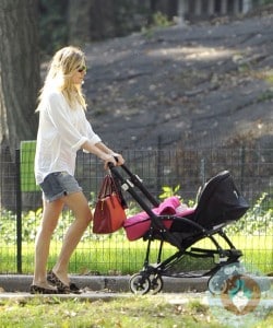 Sienna Miller out in Central Park with daughter Marlowe