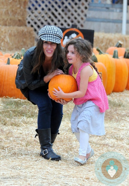 Soleil Moon Frye with daughter Jagger at Pumpkin Patch 2012