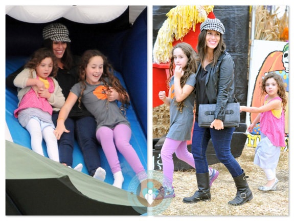 Soleil Moon Frye with daughters Jagger and Poet, Pumpkin Patch 2012