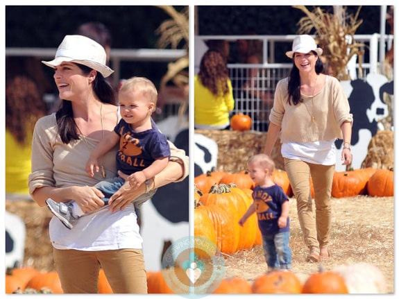 selma Blair and son Arthur Bleick at the pumpkin patch 2012