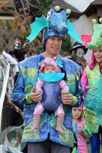 Alyson Hannigan and Alexis Denisof join in the Halloween fun, as they dress up as seahorses with their daughters Satyana and Keeva, in Los Angeles
