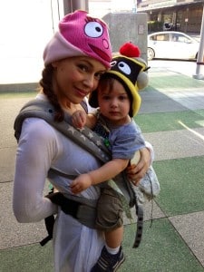 Alyssa Milano with son Milo at the Yo Gabba Gabba