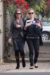Anna Paquin out for a walk with her twins