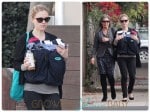 Anna Paquin out for a walk with her twins