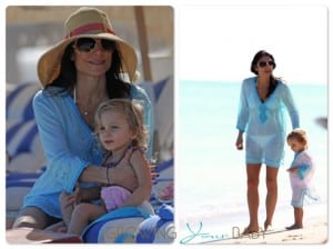 Bethenny Frankel and daughter Brynn on the beach in Miami